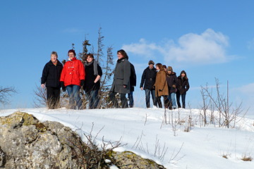 Wandern durchs verschneite Reimlingen Chorwochenende Spaziergang