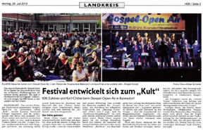 Artikel in den Erlanger Nachrichten Erlanger Nachrichten